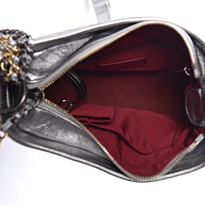 Chanel Metallic Aged Calfskin Quilted Small Gabrielle Hobo Silver 7 of 12