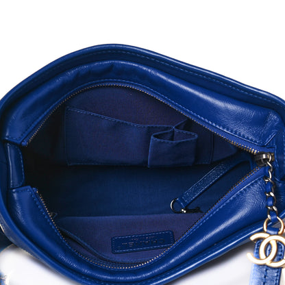 Chanel Aged Smooth Calfskin Quilted Medium Gabrielle Logo Hobo Blue 5 of 13