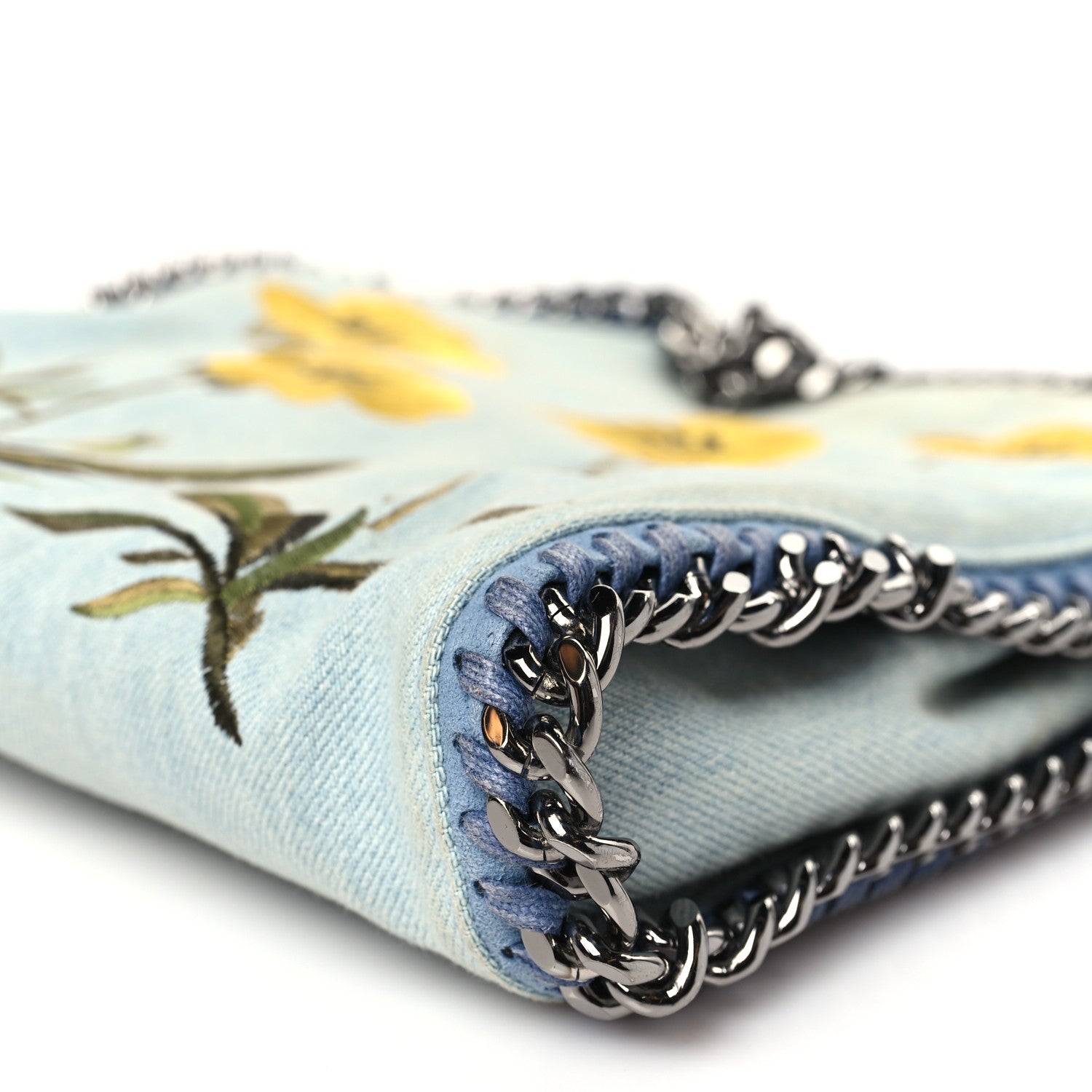 Stella McCartney Denim Flower Mini Falabella Tote Blue 10 of 13