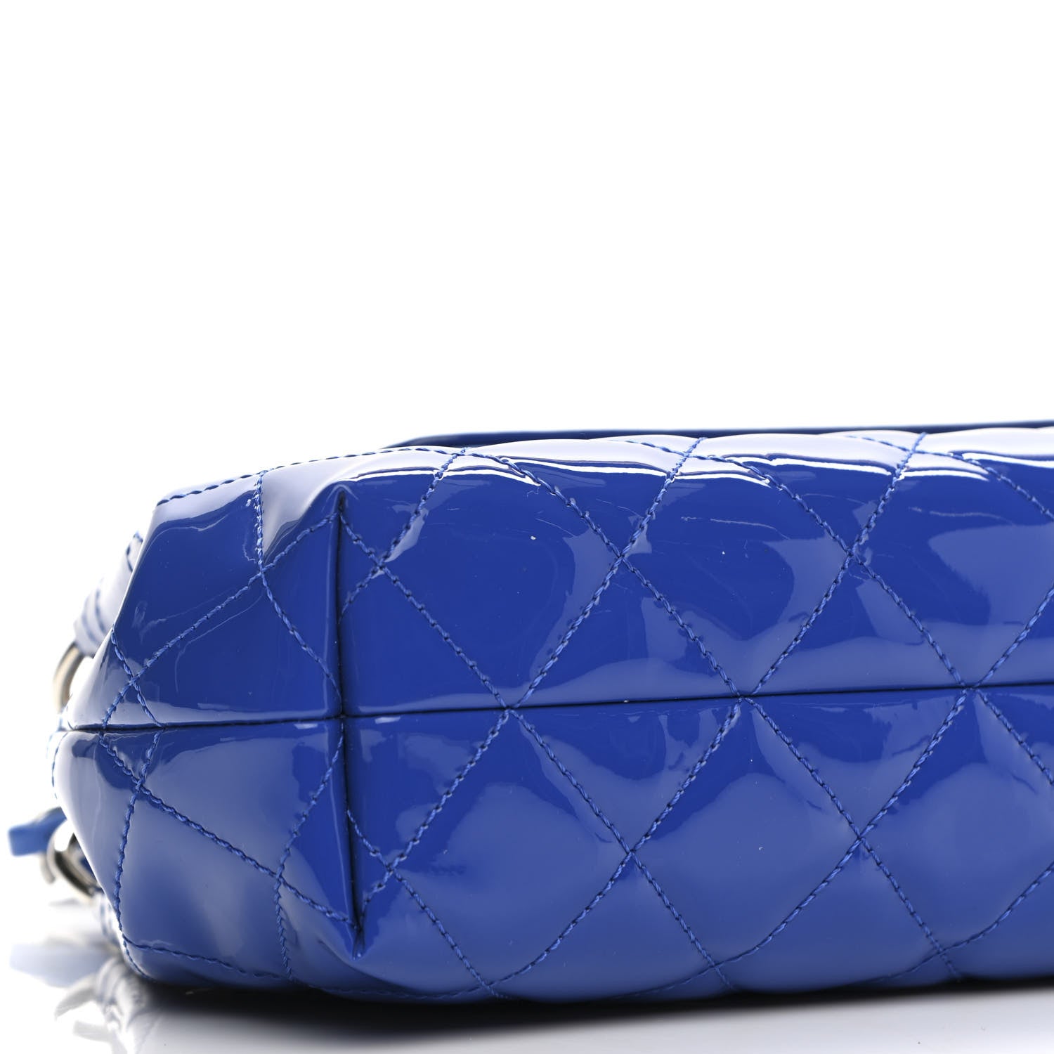 Chanel Patent Quilted Medium Coco Shine Accordion Flap Blue 9 of 10