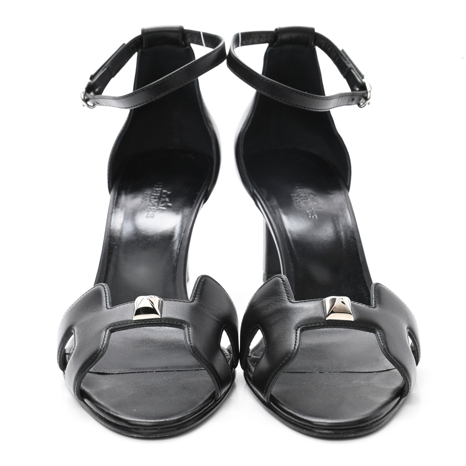Hermes Calfskin Premiere 70 Slingback Sandals 39 Black 2 of 8