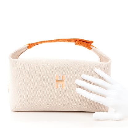 Hermes Canvas Large Bride-A-Brac Pouch Natural Orange 2 of 9