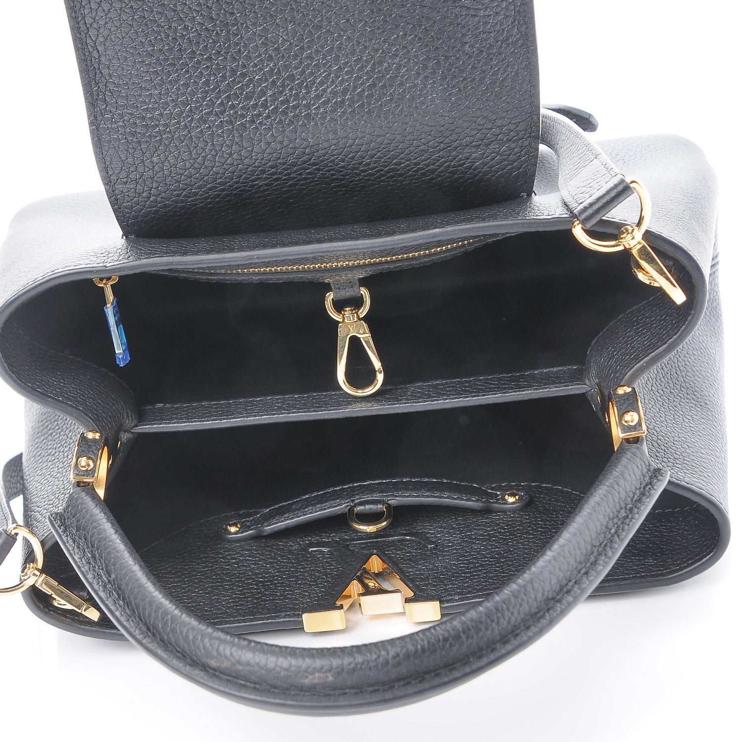 Louis Vuitton Taurillon Metallic Flowers Capucines PM Black 5 of 7
