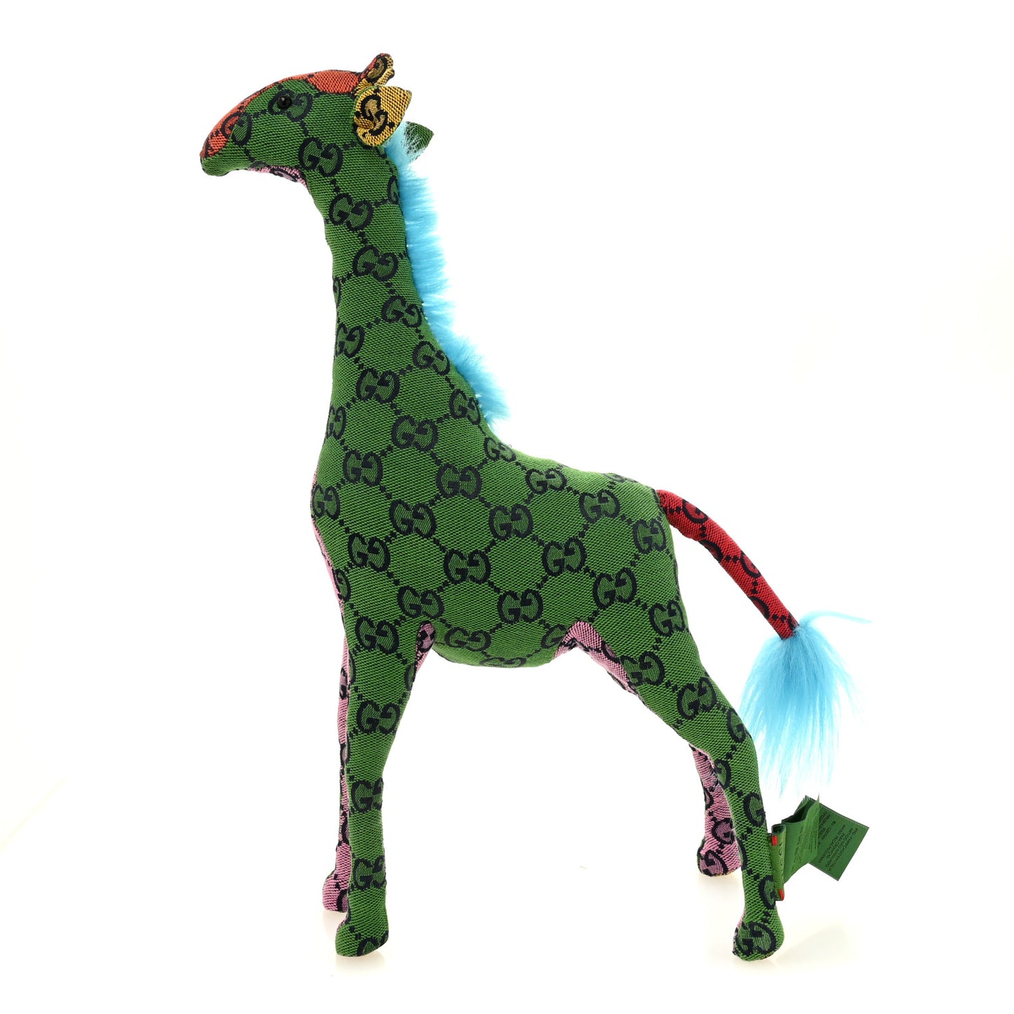 Monogram Stuffed Giraffe Green Blue Multicolor
