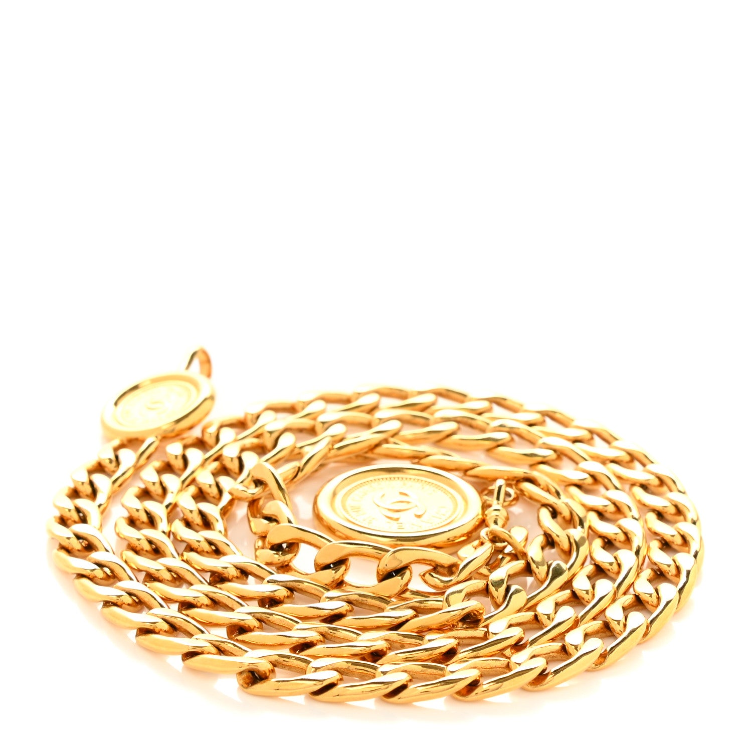 Chanel Metal Chain CC Medallion Belt Gold 2 of 5