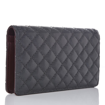 Chanel Caviar Micro Quilted Yen Wallet Grey 3 of 8