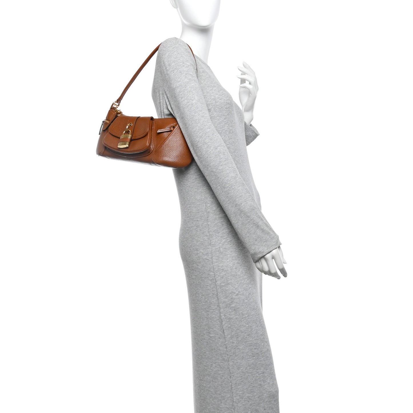 Grained Calfskin The 99 Shoulder Bag Clay Brown