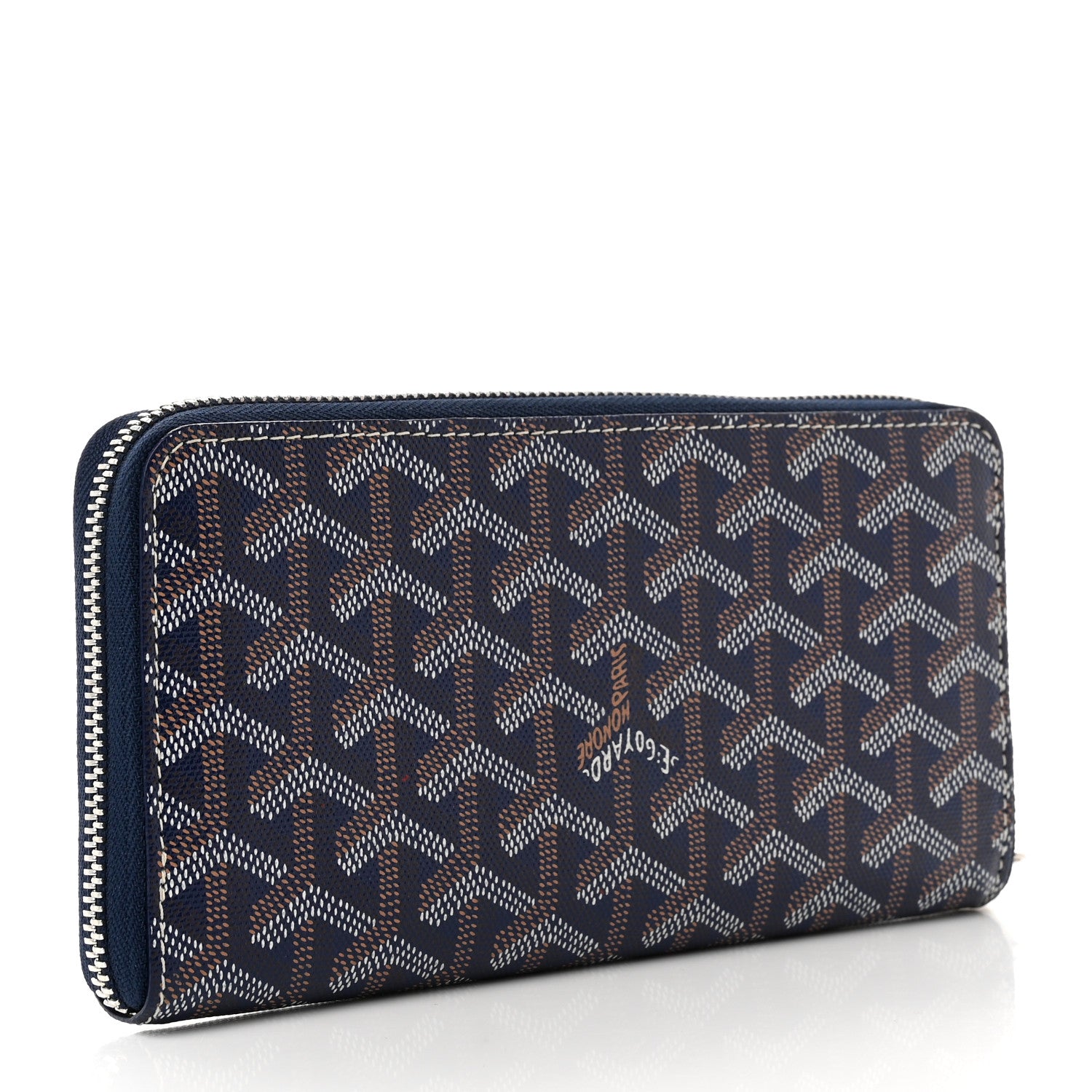 Goyard Goyardine Matignon Zip Around GM Wallet Navy 3 of 6