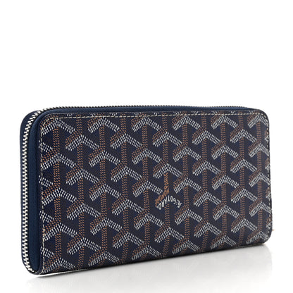 Goyard Goyardine Matignon Zip Around GM Wallet Navy 3 of 6