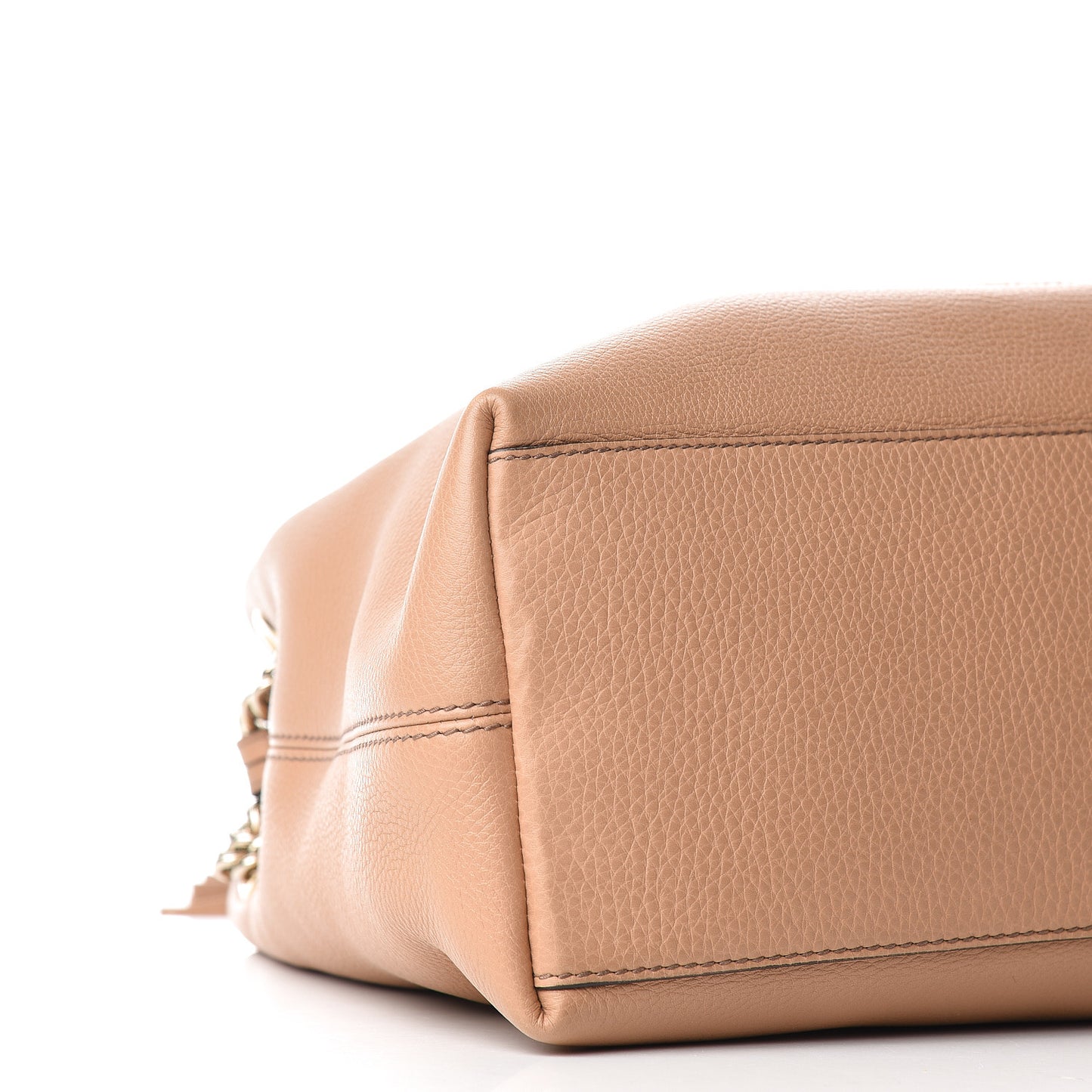 Pebbled Calfskin Medium Soho Chain Shoulder Bag Rose Beige