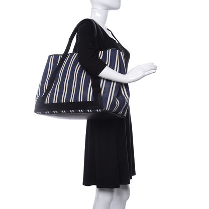 Balenciaga Canvas Navy Striped Cabas M Navy 2 of 18
