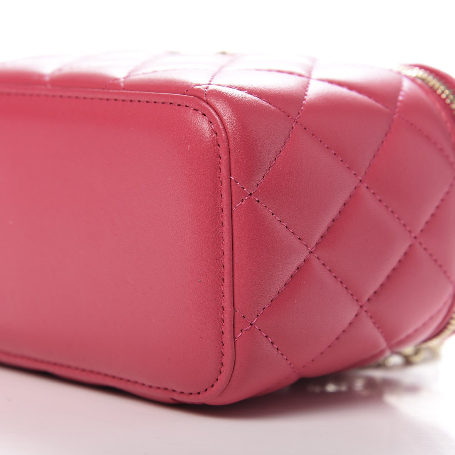 Chanel Lambskin Quilted Trendy Small Vanity Case With Chain Dark Pink 10 of 12