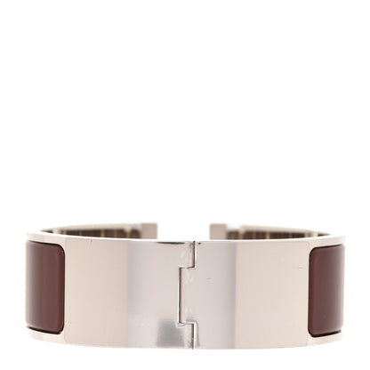 Hermes Enamel Wide Clic Clac H Bracelet PM Cacao 3 of 5
