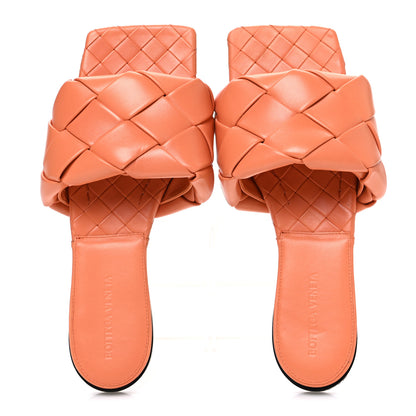 Bottega Veneta Nappa Maxi Intrecciato Lido Flat Sandals 39.5 Papaya 2 of 10