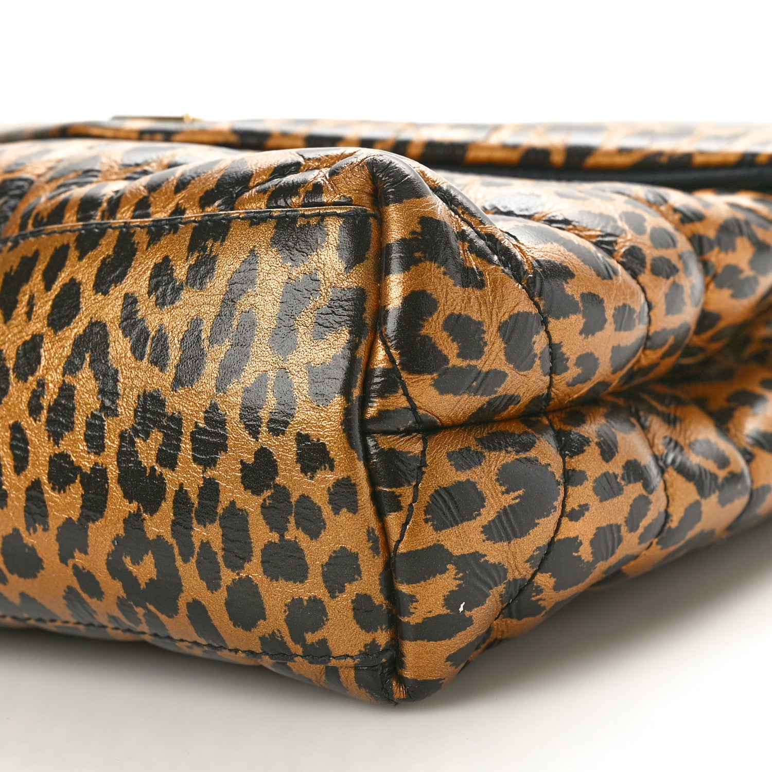 Saint Laurent Calfskin Y Quilted Monogram Small Loulou Chain Satchel Leopard 11 of 14