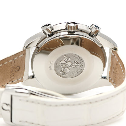 Omega Stainless Steel Alligator Diamond Bezel Mother of Pearl 38mm Speedmaster Chronograph Automatic Watch 3815.70.36 4 of 5