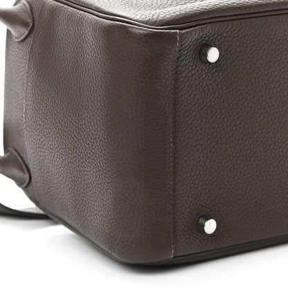 Hermes Taurillon Clemence Lindy 30 Chocolate 9 of 10