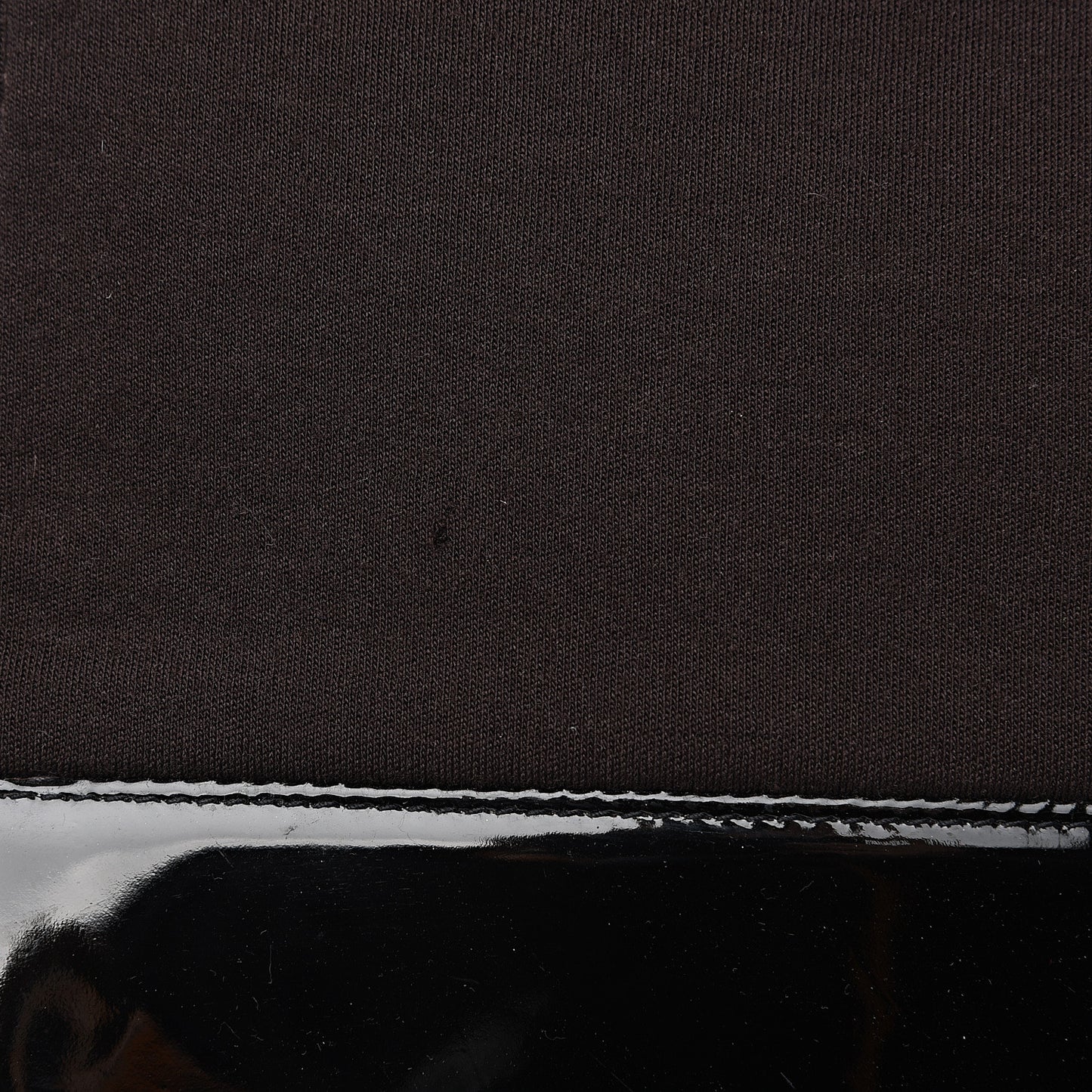 Patent Jersey Flap Shoulder Bag Dark Brown