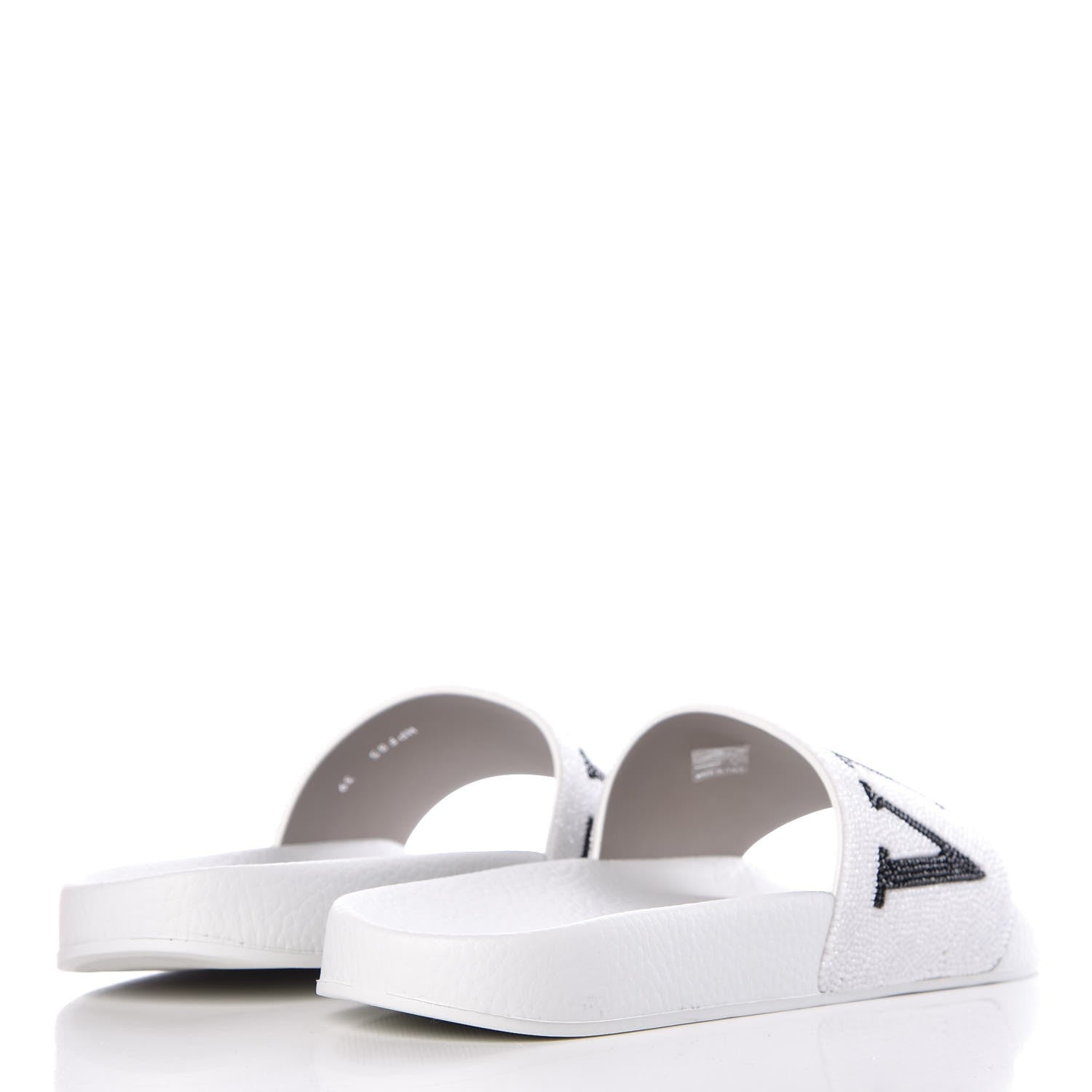 Valentino Garavani Rubber Swarovski VLTN Pool Slide Sandals 39 White 4 of 8