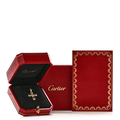 Cartier 18K Yellow Gold Blue Sapphire Ruby Emerald Byzantine Cross Pendant 6 of 6