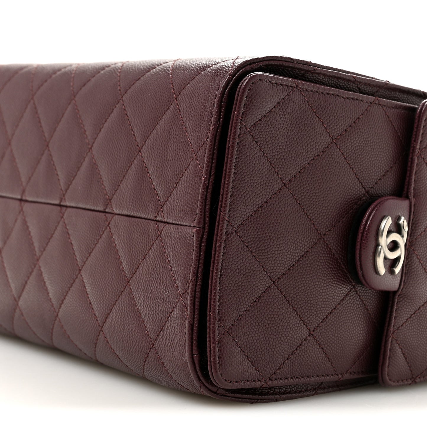 Caviar Quilted Small Chanel 25 Handbag Dark Burgundy
