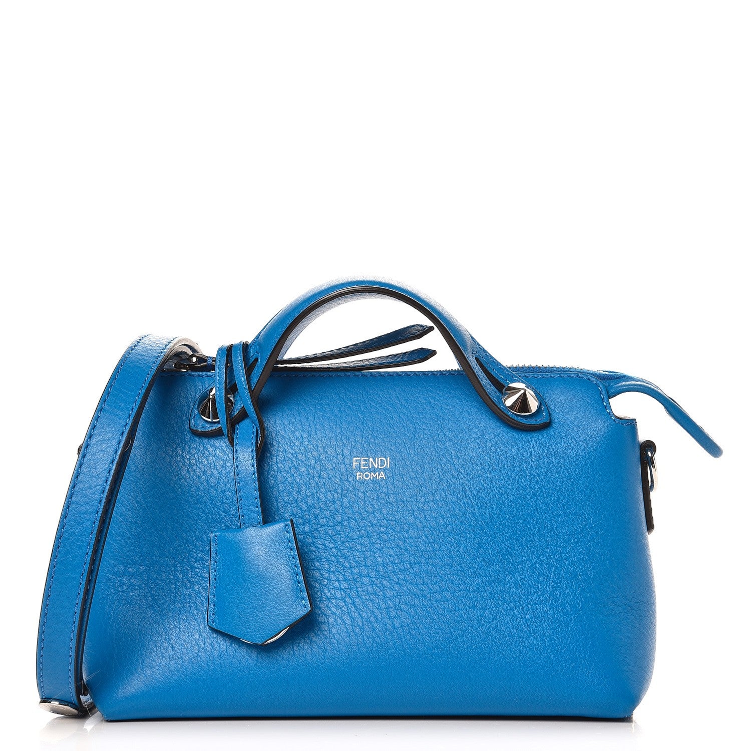 Fendi Vitello Dolce Mini By The Way Boston Bag Blue Royal 1 of 10