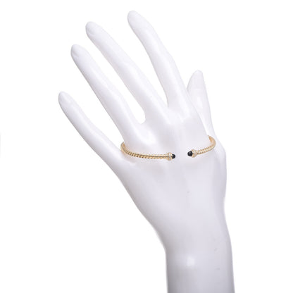 David Yurman 18K Yellow Gold Diamond Black Onyx 3mm Cablespira Bracelet 2 of 6
