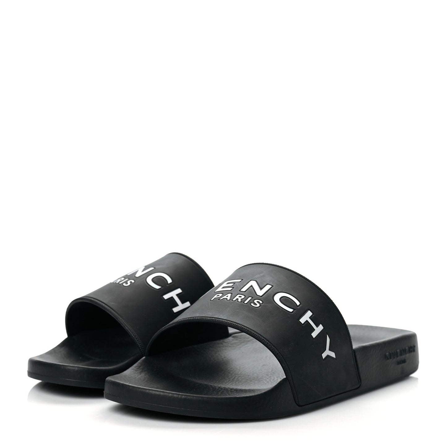 Rubber Logo Pool Slide Sandals 39 Black