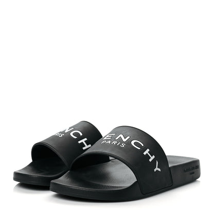 Givenchy Rubber Logo Pool Slide Sandals 39 Black 3 of 7