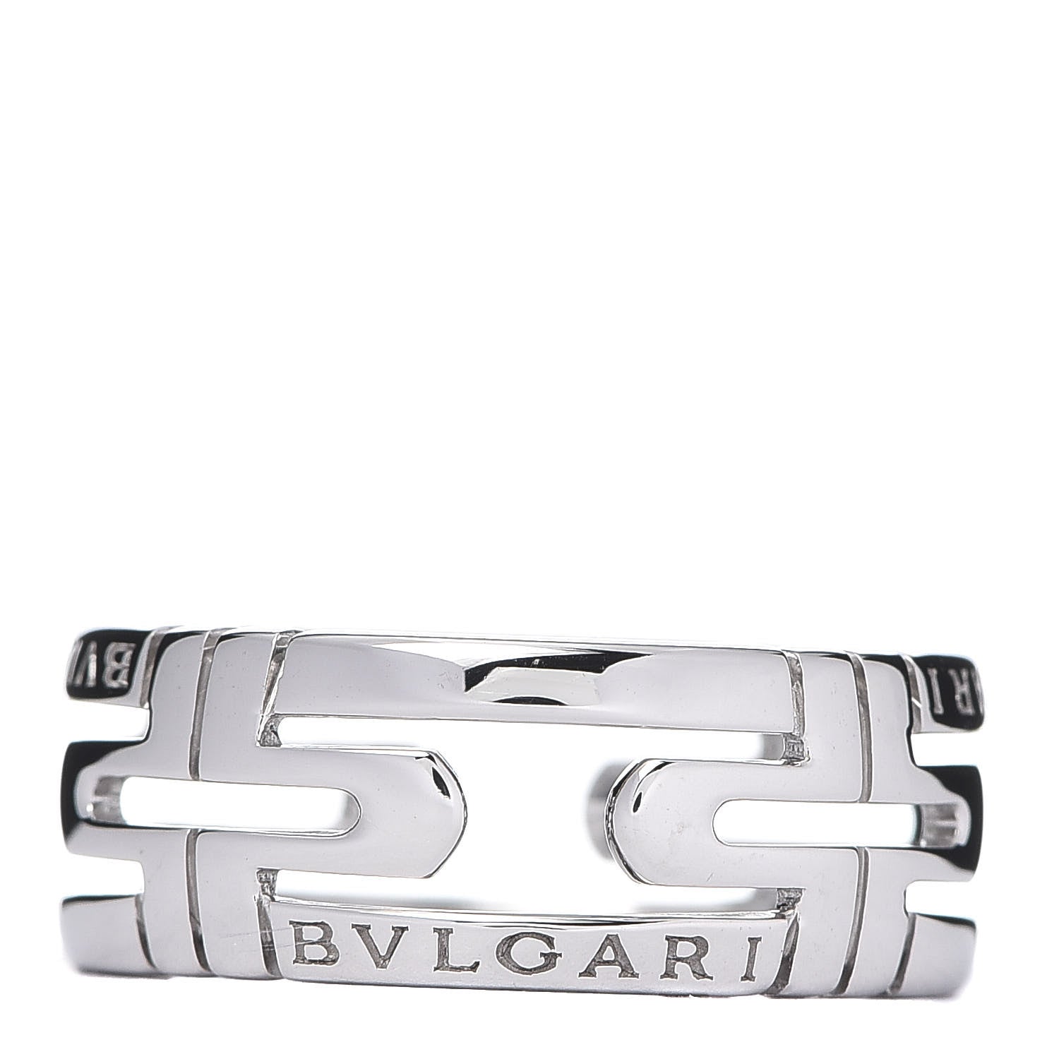Bulgari 18K White Gold Parentesi Band Ring 51 5.75 1 of 4