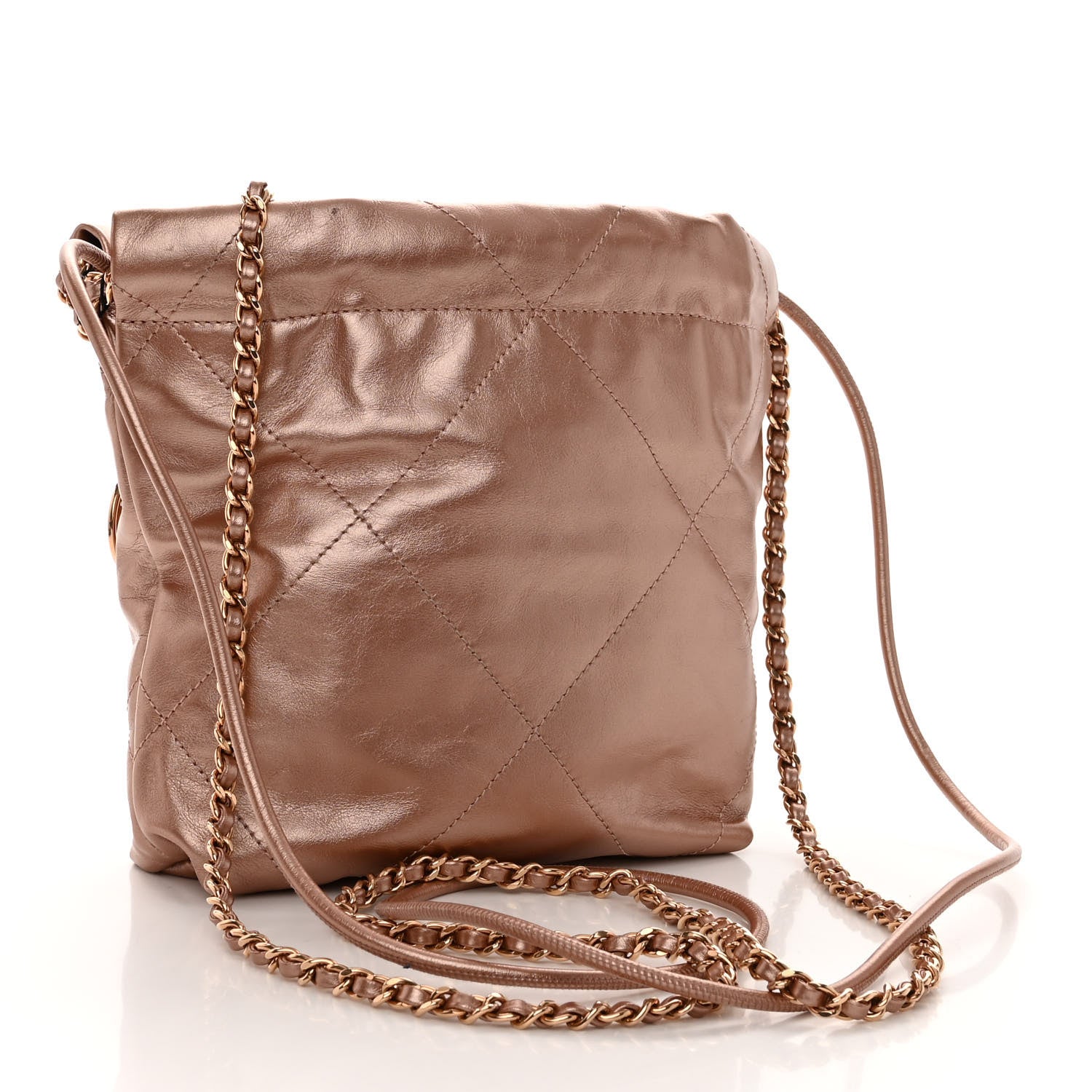 Chanel Metallic Calfskin Quilted Mini Chanel 22 Copper 3 of 12