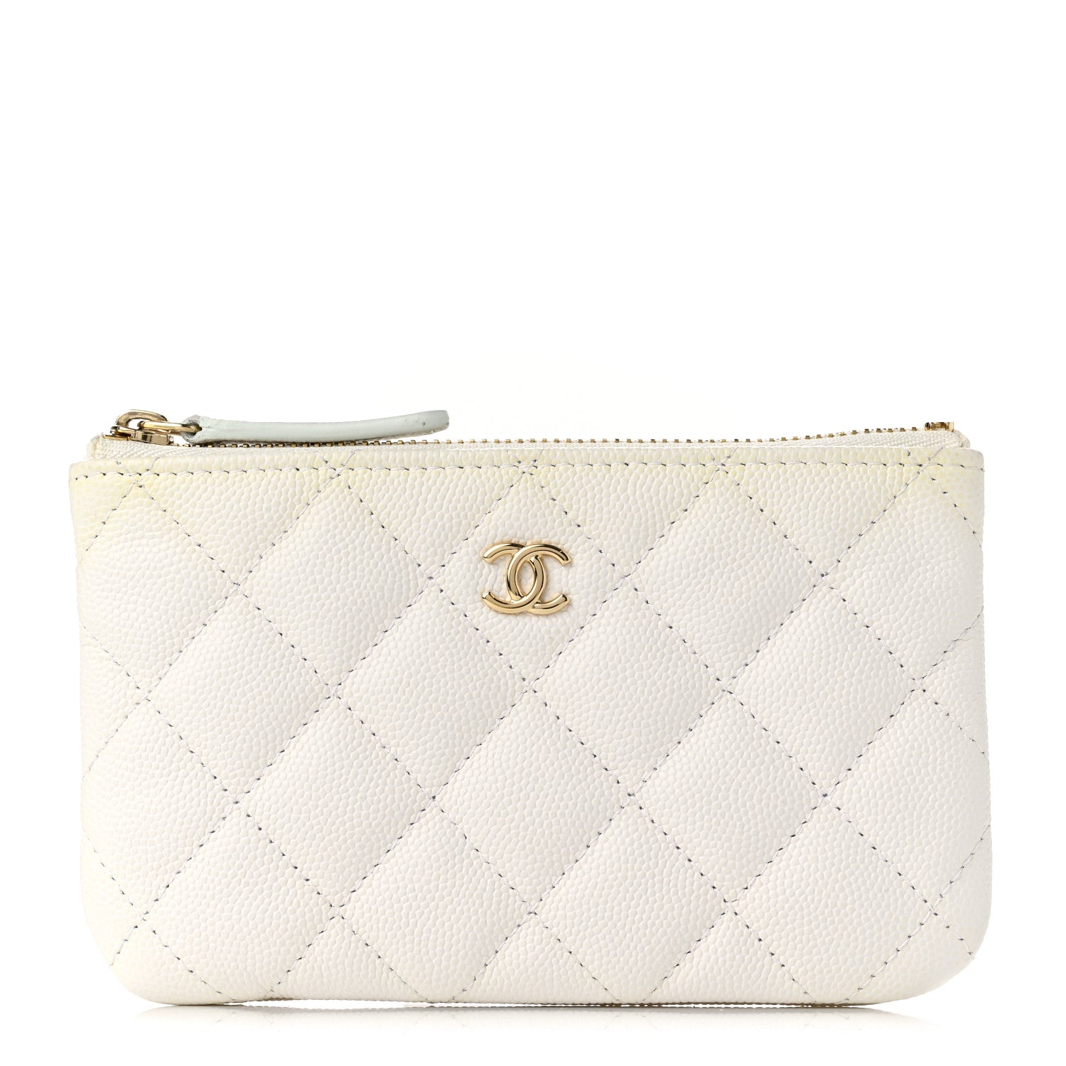 Chanel Caviar Quilted Small Cosmetic Case White 1 of 9