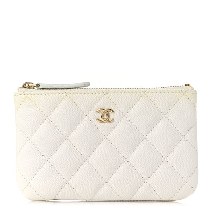 Chanel Caviar Quilted Small Cosmetic Case White 1 of 9