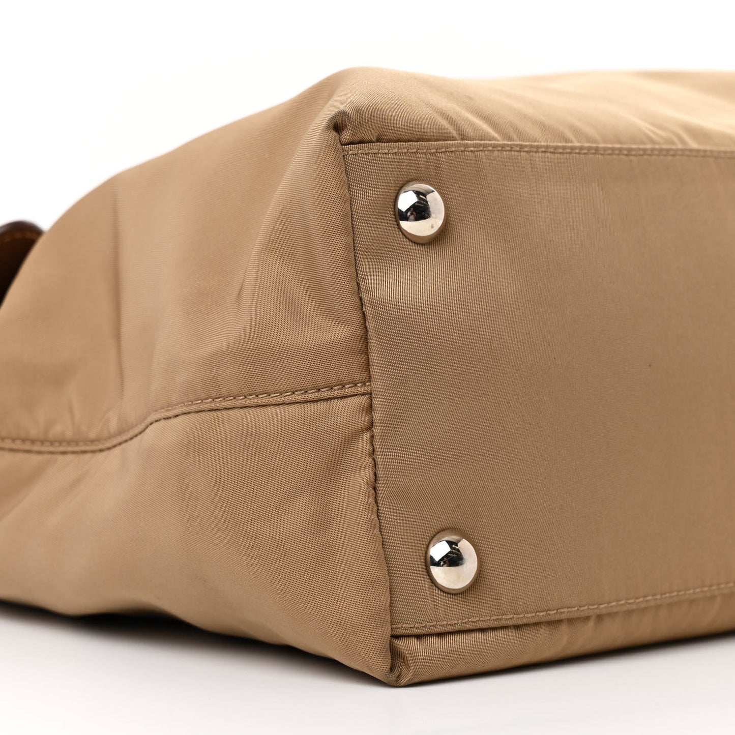 Tessuto Spazzolato Logo Shoulder Bag Sabbia