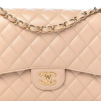 Chanel Caviar Quilted Jumbo Double Flap Beige Clair 8 of 10