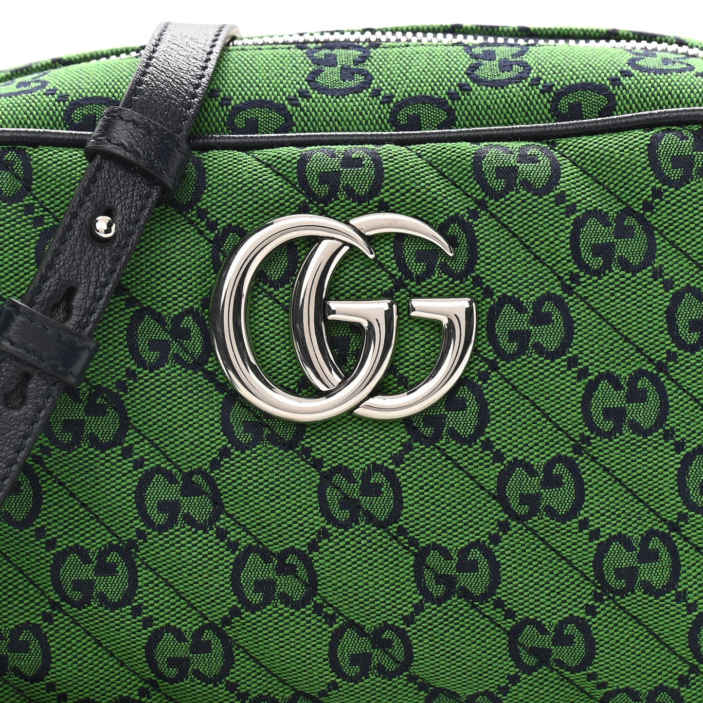 Monogram Multicolor Matelasse Diagonal Small GG Marmont Chain Shoulder Bag Green Blue