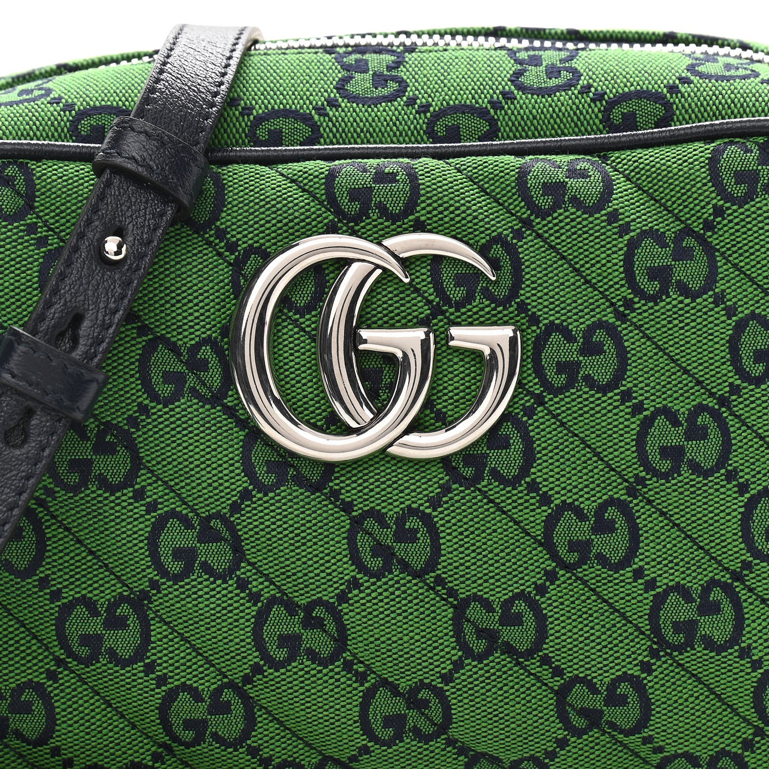 Gucci Monogram Multicolor Matelasse Diagonal Small GG Marmont Chain Shoulder Bag Green Blue 9 of 11