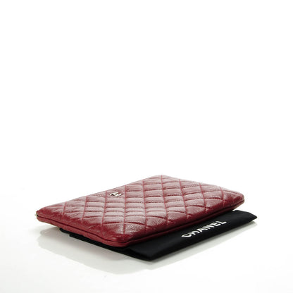Chanel Caviar Quilted Medium Cosmetic Case Dark Red 4 of 7