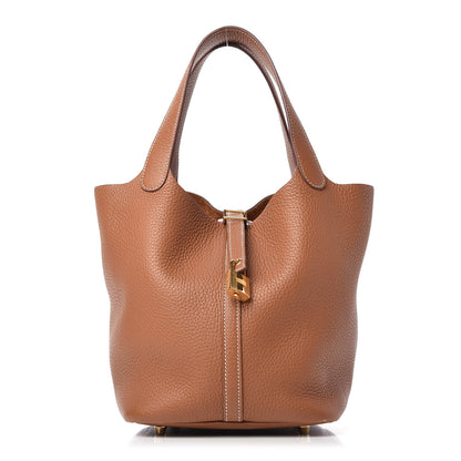 Hermes Taurillon Clemence Picotin Lock 22 MM Gold 1 of 10