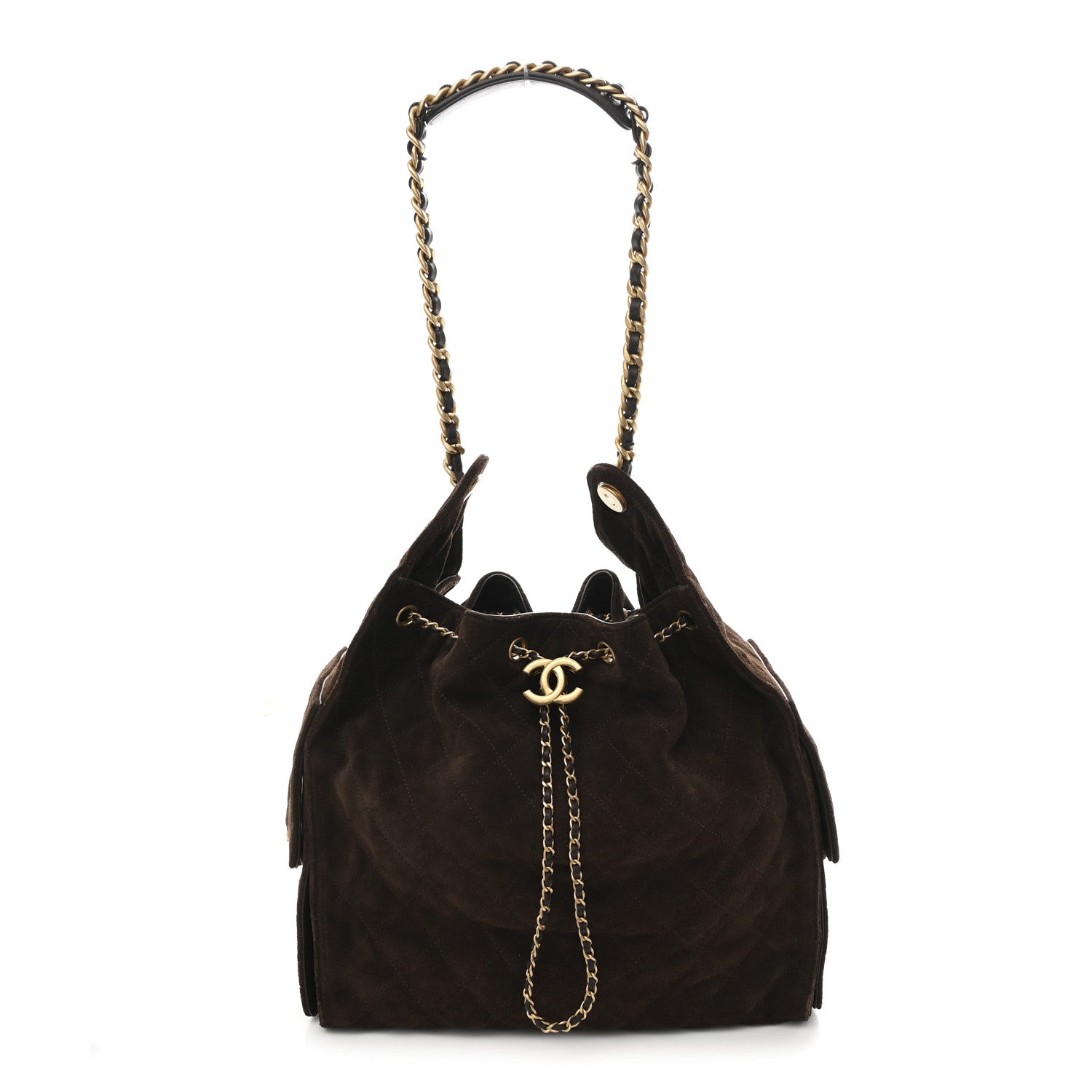 Chanel Suede Quilted Medium Chanel 25 Handbag Dark Brown 1 of 13