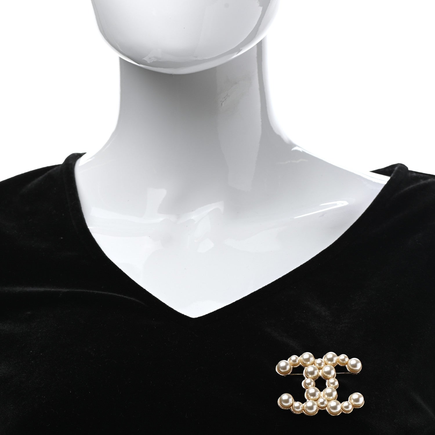 Chanel Pearl CC Brooch Gold Pearly White 2 of 5