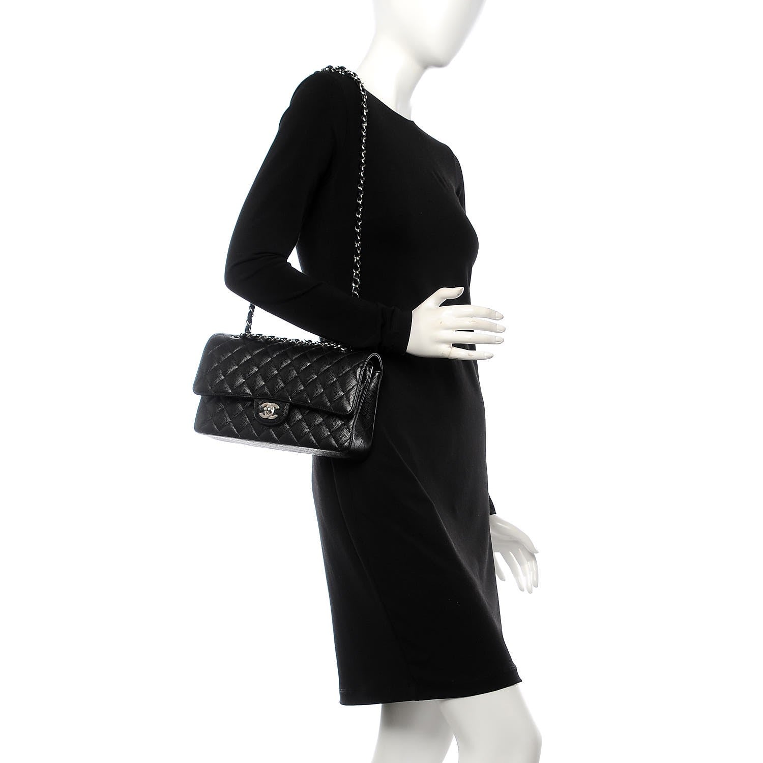 Chanel Caviar Quilted Medium Double Flap Black 3 of 9