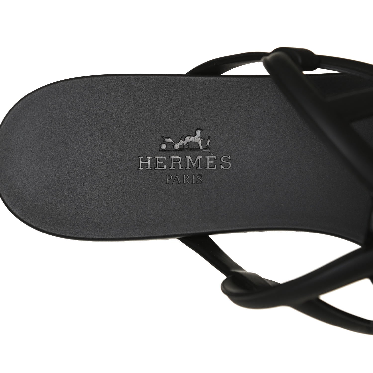 Hermes Rubber Womens Egerie Sandals 37 Black 8 of 9