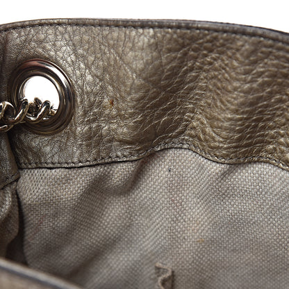 Gucci Metallic Pebbled Calfskin Medium Soho Chain Shoulder Bag Golden Beige 16 of 25
