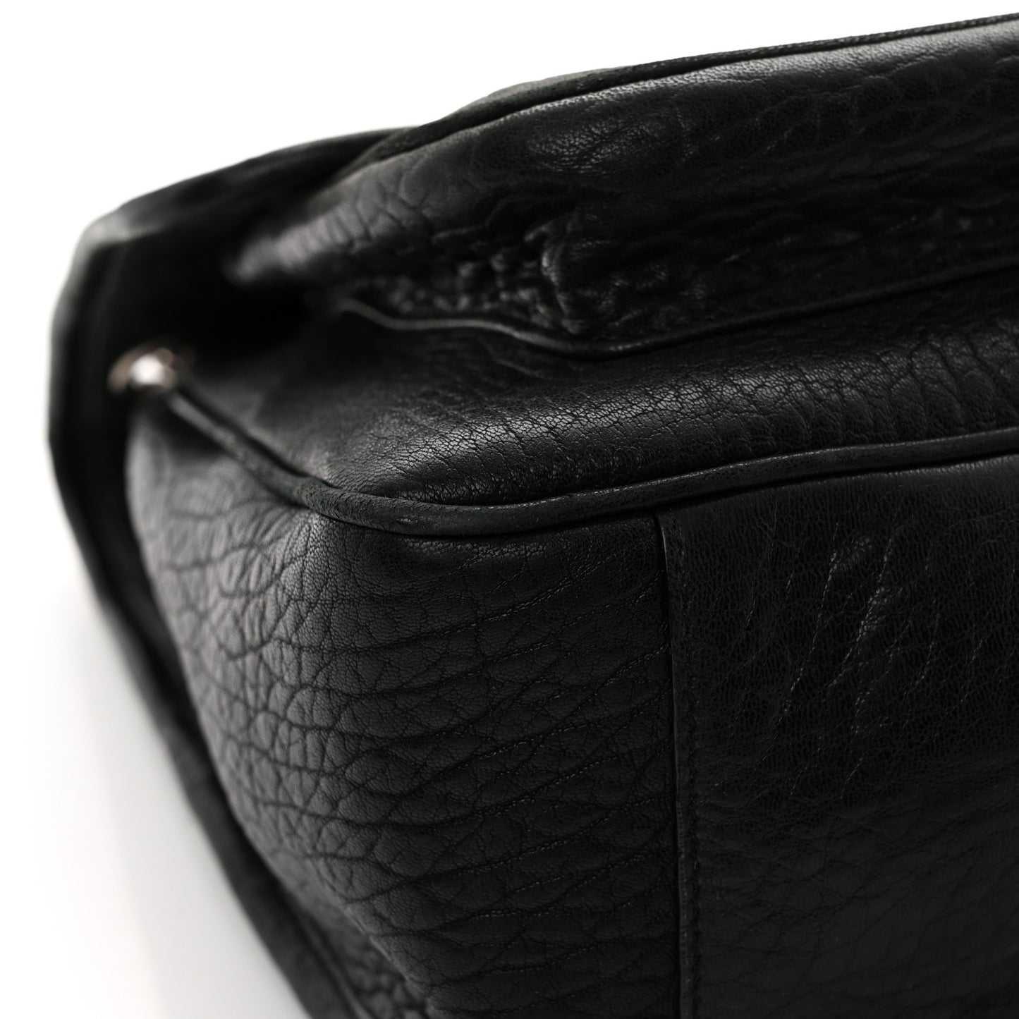 Grained Lambskin Monogram Large Niki Chain Satchel Black