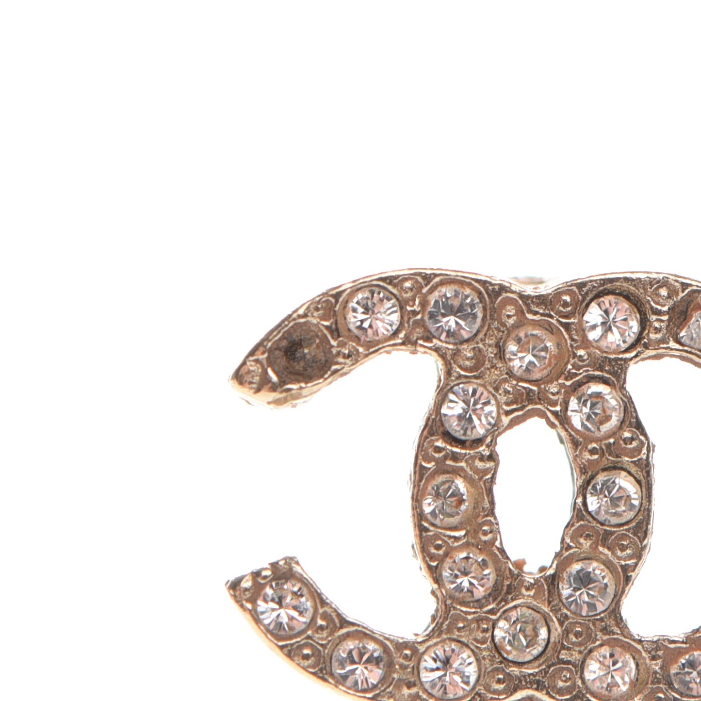 Crystal CC Drop Earrings Gold