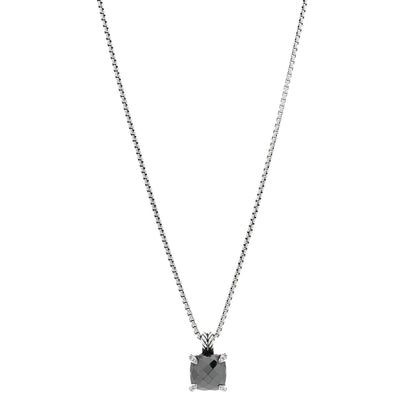 David Yurman Sterling Silver Diamond Hematine 11mm Chatelaine Pendant Necklace 1 of 4