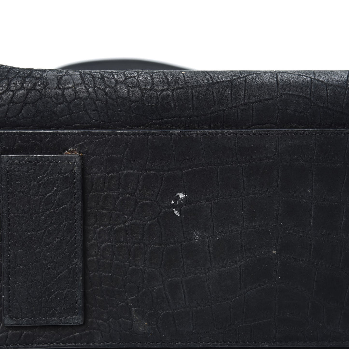 Crocodile Embossed Suede Small Supple Sac De Jour Black
