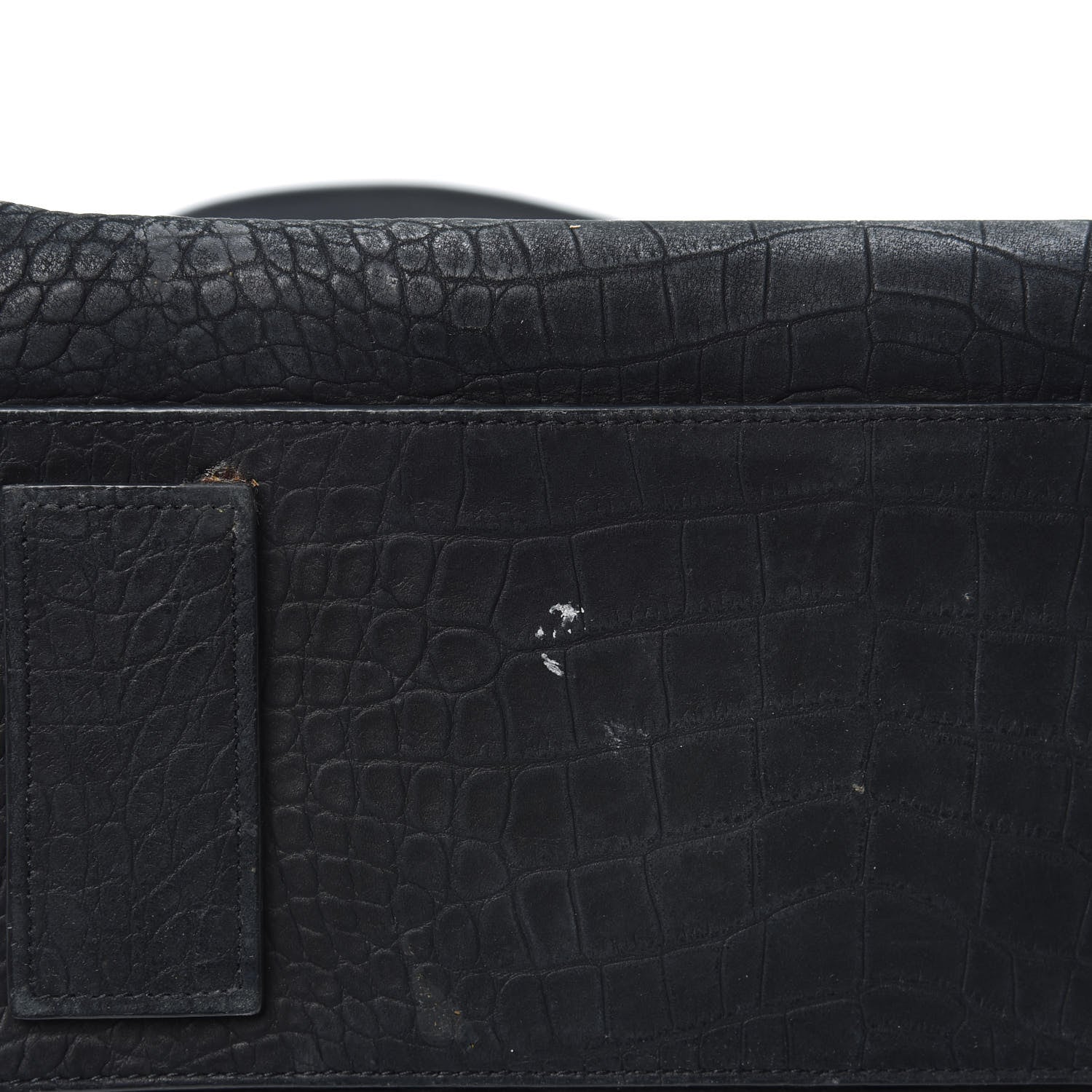 Saint Laurent Crocodile Embossed Suede Small Supple Sac De Jour Black 10 of 11