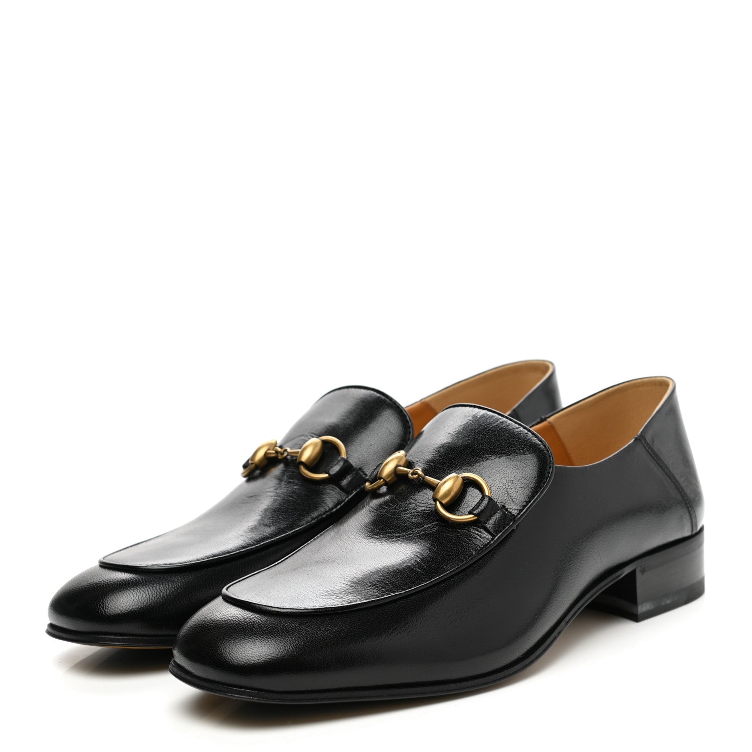Gucci Goatskin Womens Horsebit Mid-Heel Loafers 40 Black 3 of 11